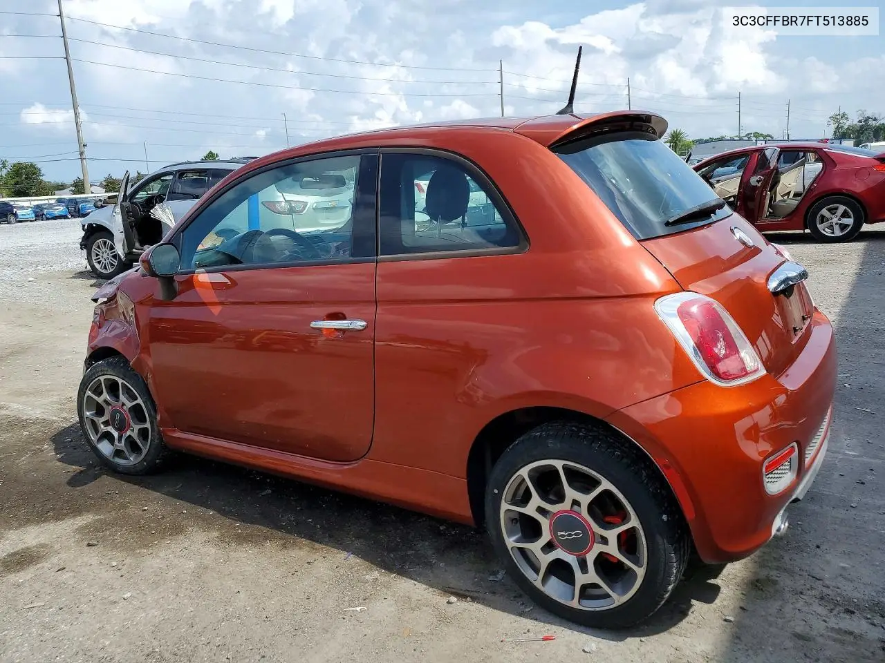 2015 Fiat 500 Sport VIN: 3C3CFFBR7FT513885 Lot: 58880296