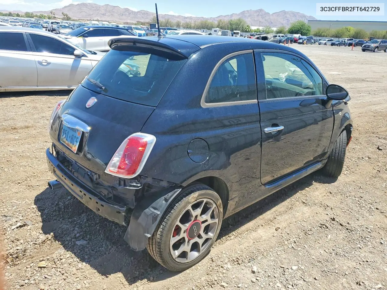 2015 Fiat 500 Sport VIN: 3C3CFFBR2FT642729 Lot: 59155166