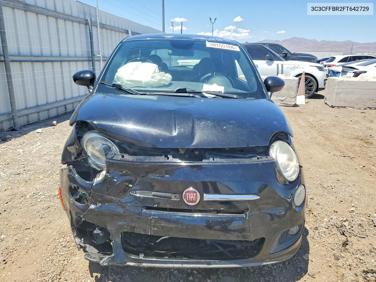 2015 Fiat 500 Sport VIN: 3C3CFFBR2FT642729 Lot: 59155166