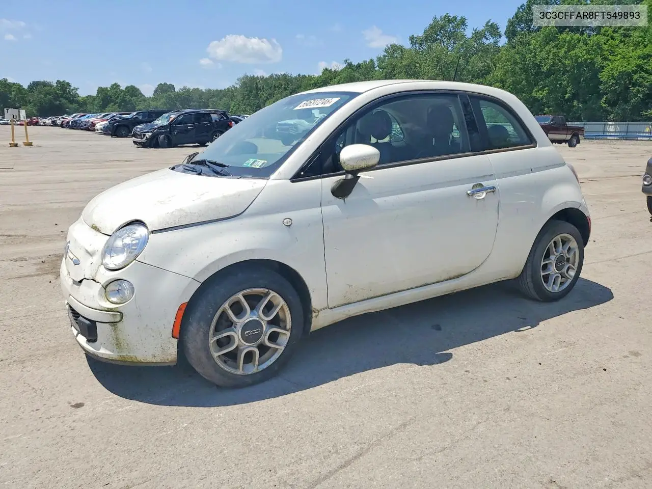 2015 Fiat 500 Pop VIN: 3C3CFFAR8FT549893 Lot: 59697246