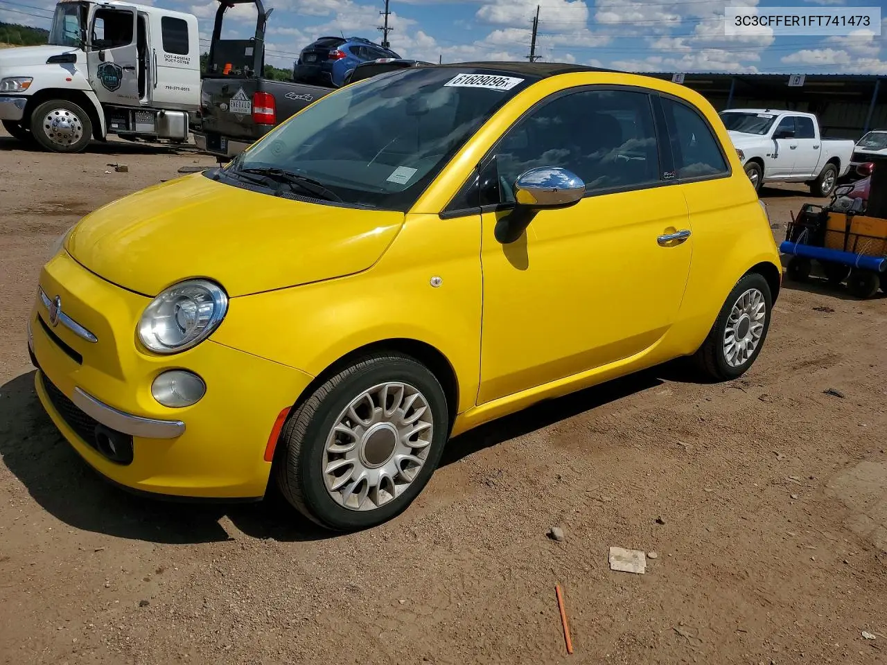 2015 Fiat 500 Lounge VIN: 3C3CFFER1FT741473 Lot: 61609096