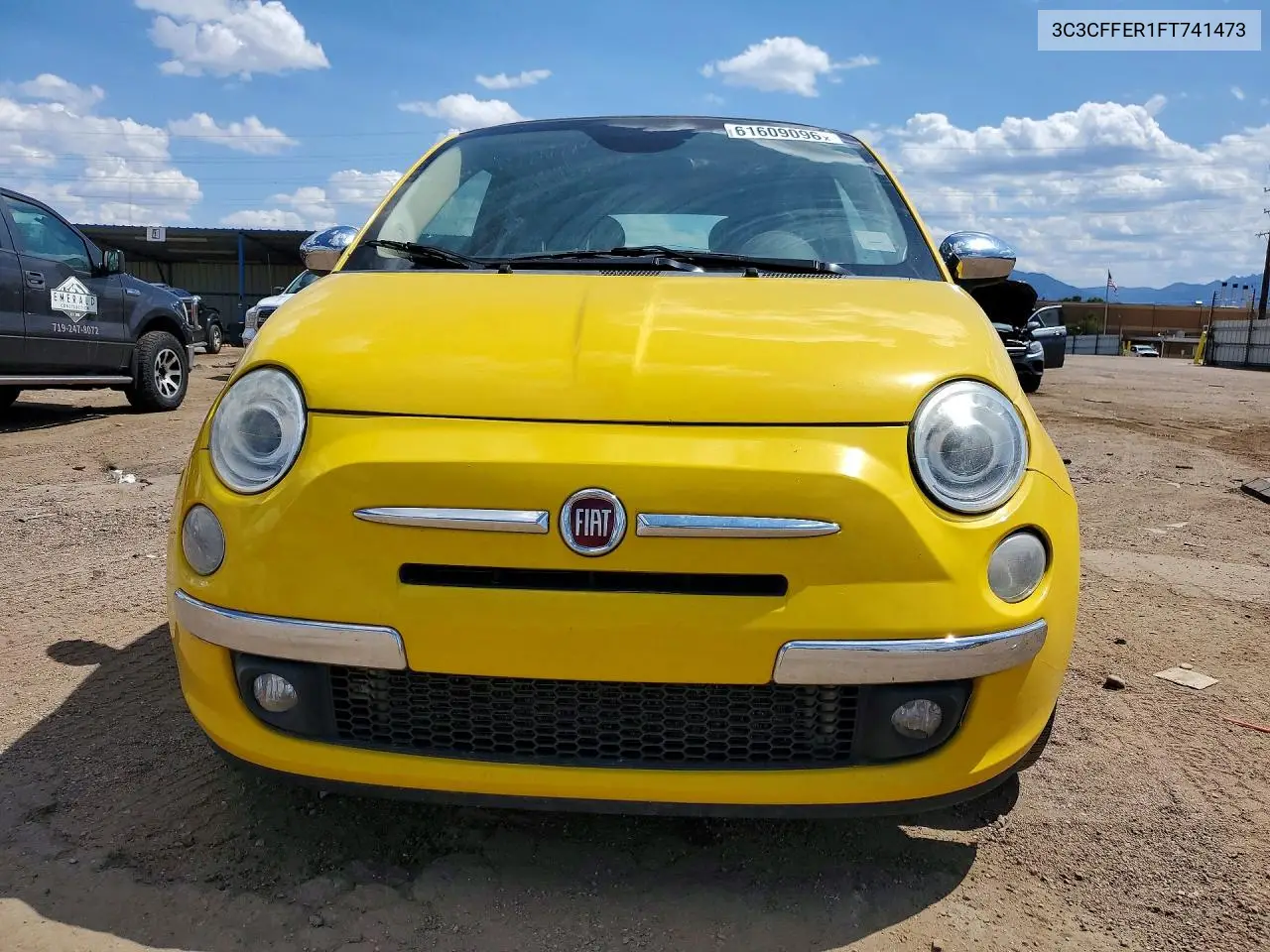 2015 Fiat 500 Lounge VIN: 3C3CFFER1FT741473 Lot: 61609096