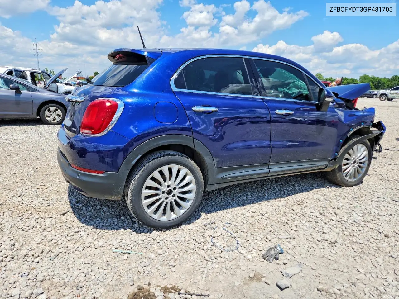 2016 Fiat 500X VIN: ZFBCFYDT3GP481705 Lot: 58803116