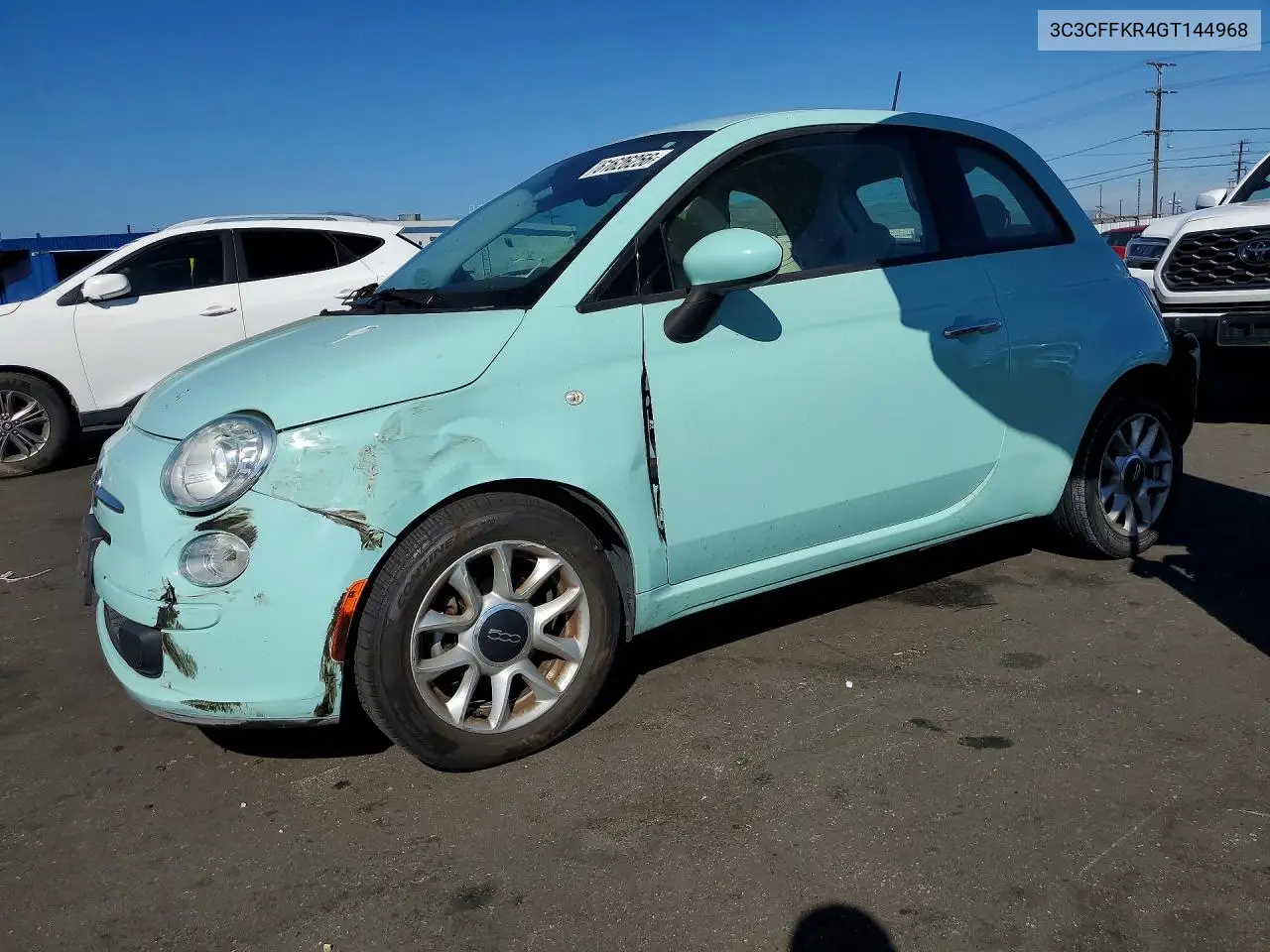 2016 Fiat 500 Easy VIN: 3C3CFFKR4GT144968 Lot: 61626256