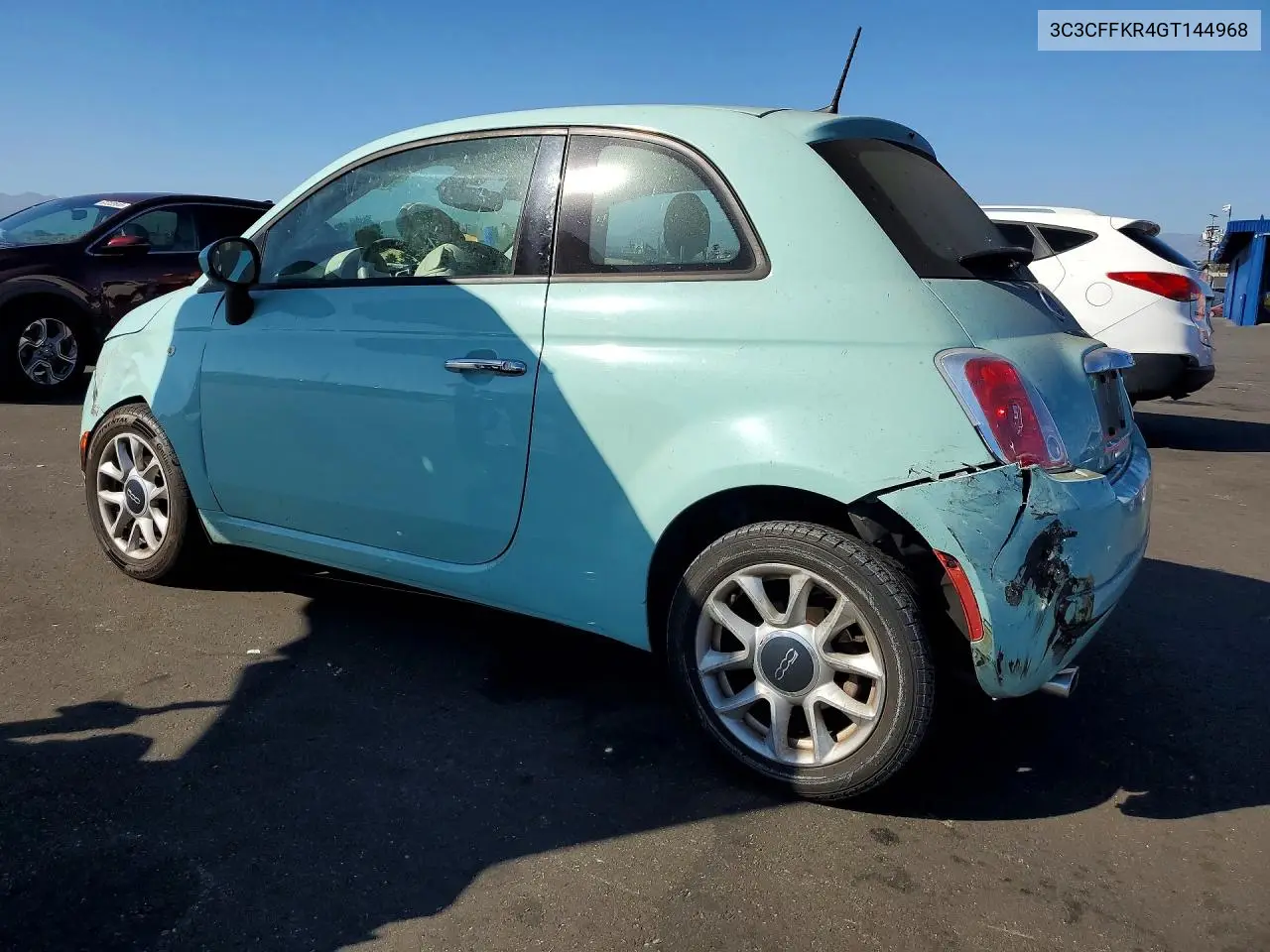 2016 Fiat 500 Easy VIN: 3C3CFFKR4GT144968 Lot: 61626256