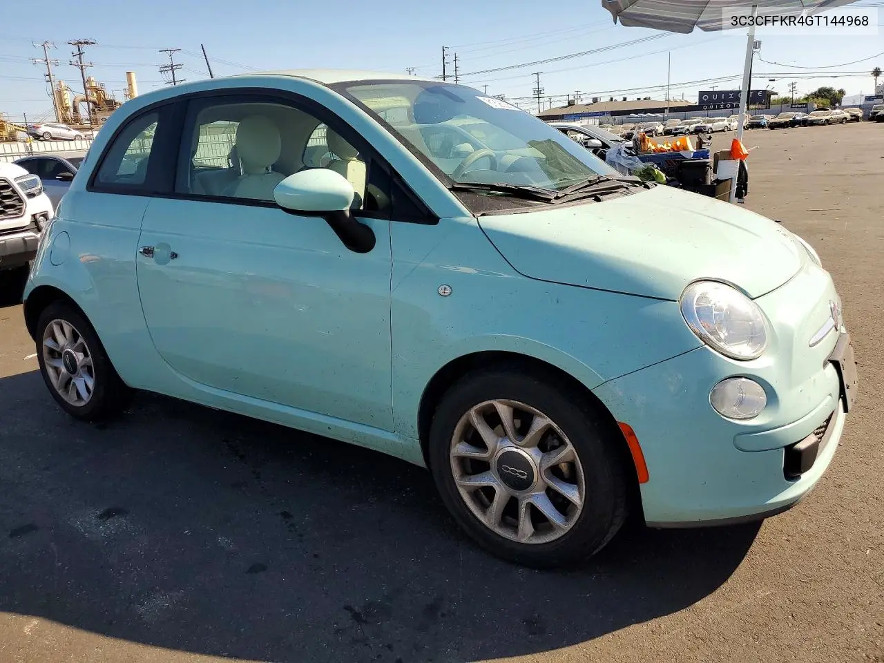 2016 Fiat 500 Easy VIN: 3C3CFFKR4GT144968 Lot: 61626256