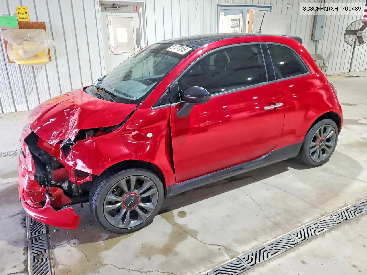 2017 Fiat 500 Pop VIN: 3C3CFFKRXHT700489 Lot: 54497286