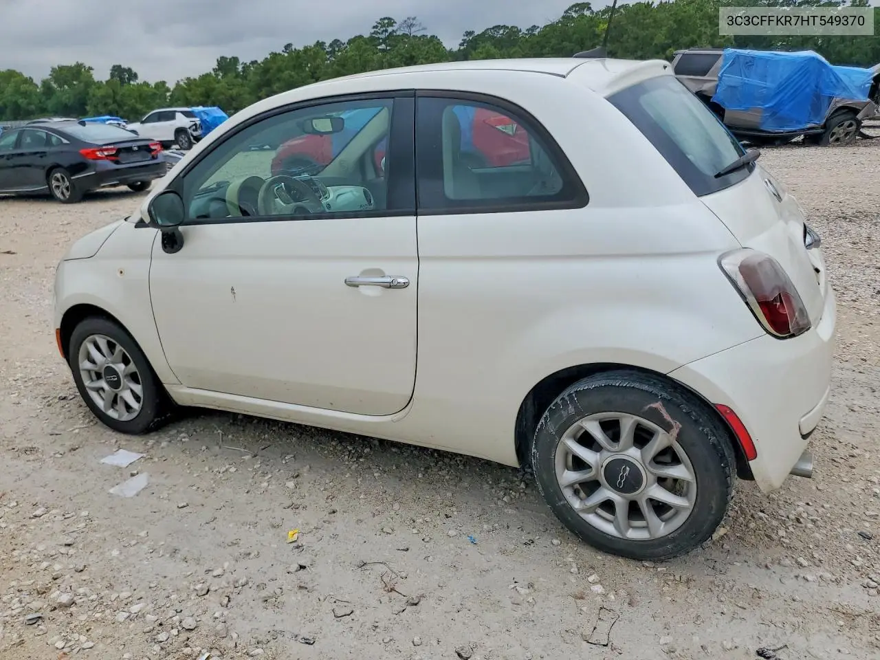 2017 Fiat 500 Pop VIN: 3C3CFFKR7HT549370 Lot: 60190056