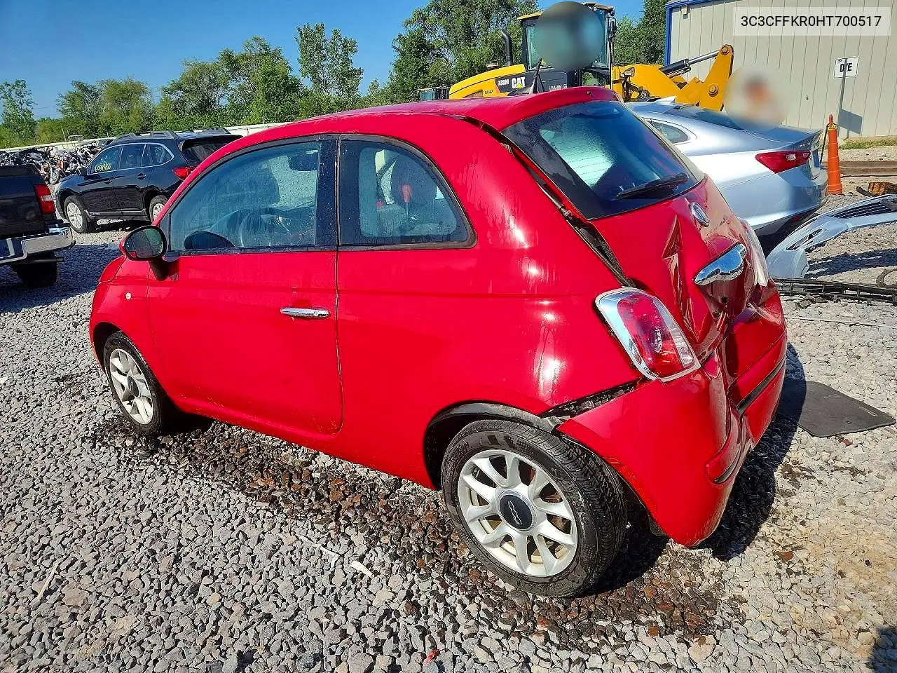 2017 Fiat 500 Pop VIN: 3C3CFFKR0HT700517 Lot: 60604946