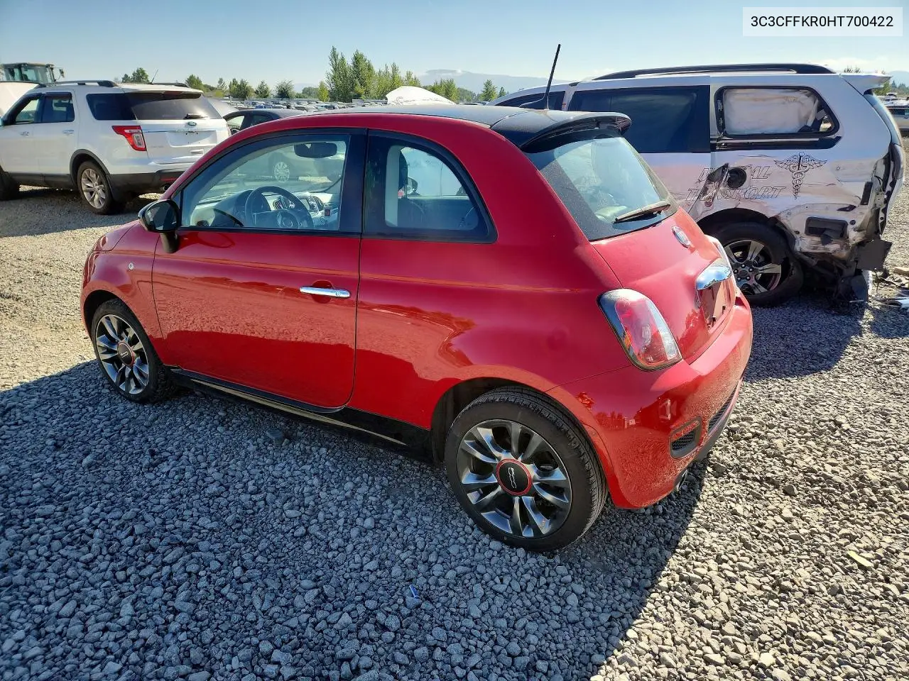 2017 Fiat 500 Pop VIN: 3C3CFFKR0HT700422 Lot: 61133296