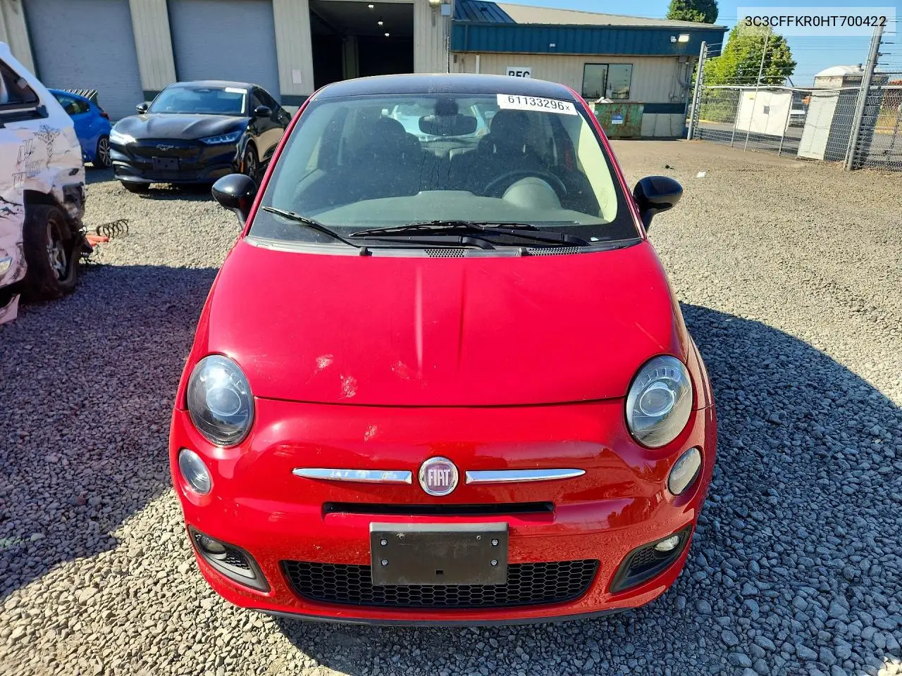 2017 Fiat 500 Pop VIN: 3C3CFFKR0HT700422 Lot: 61133296