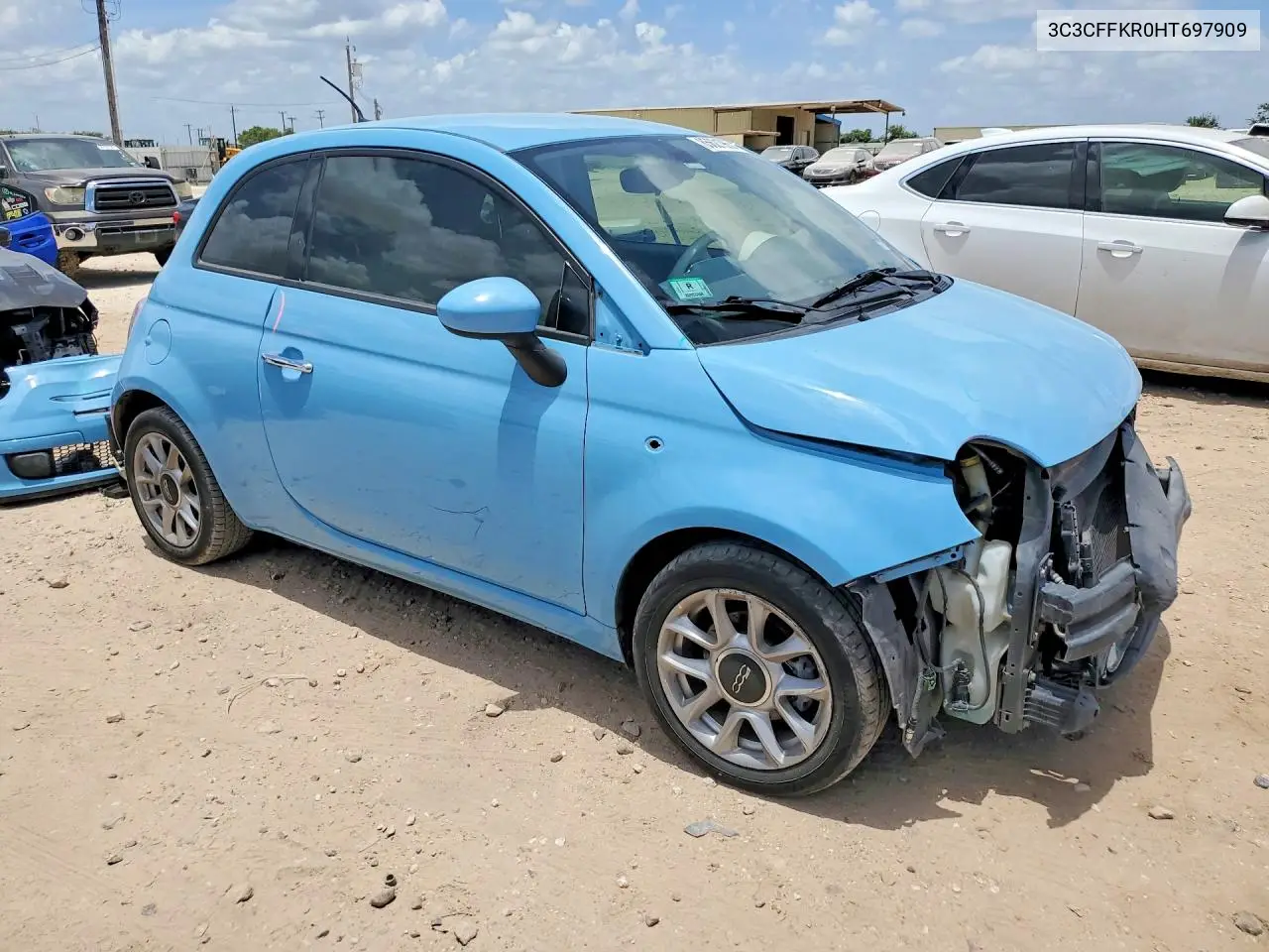 2017 Fiat 500 Pop VIN: 3C3CFFKR0HT697909 Lot: 85621965