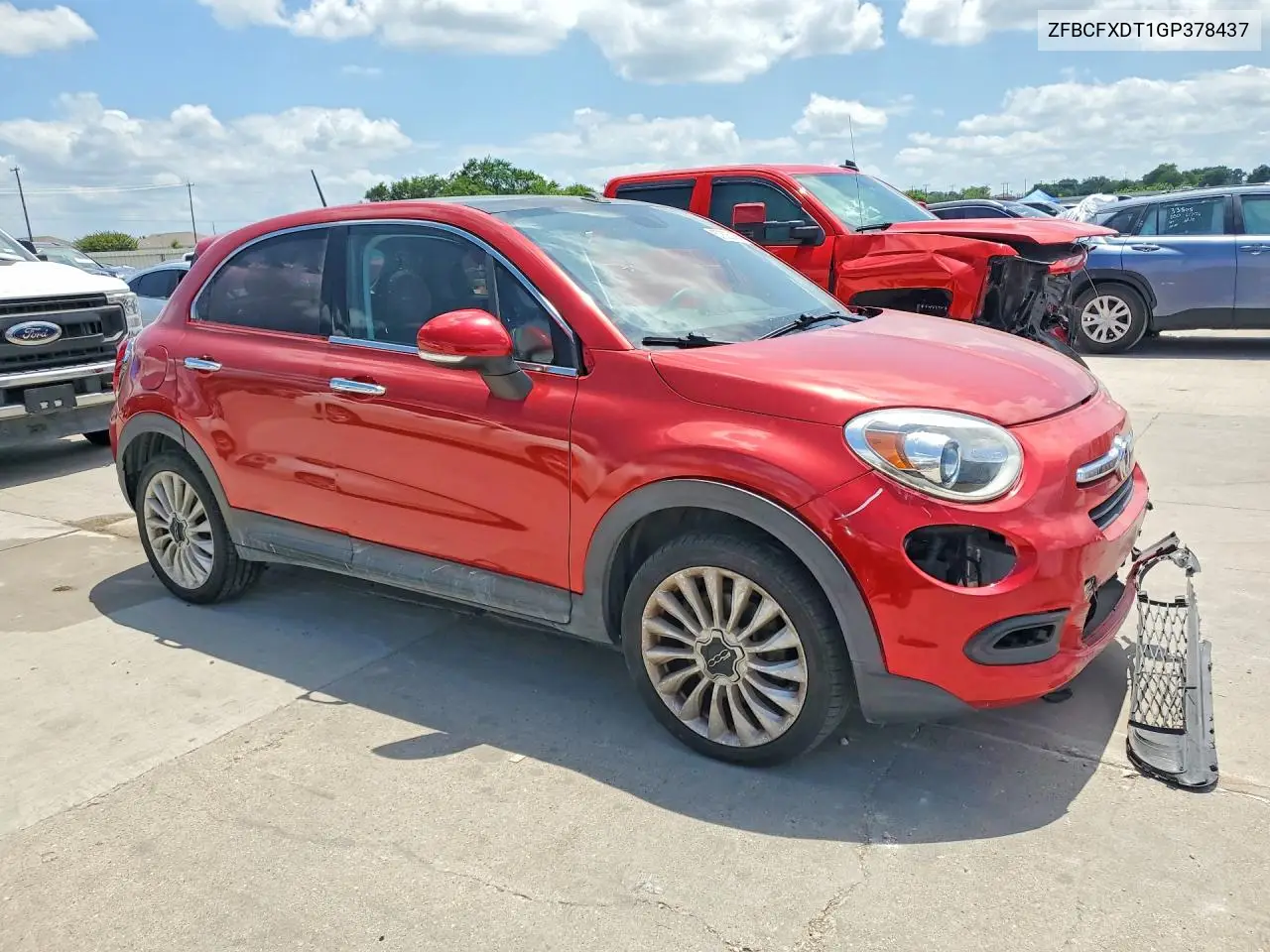 2016 Fiat 500X Lounge VIN: ZFBCFXDT1GP378437 Lot: 57825356