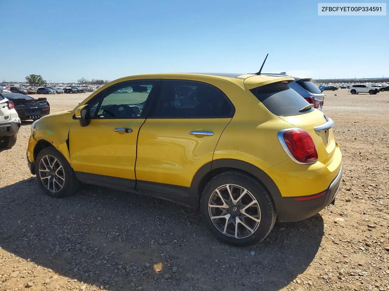 2016 Fiat 500X Trekking Plus VIN: ZFBCFYET0GP334591 Lot: 77543425