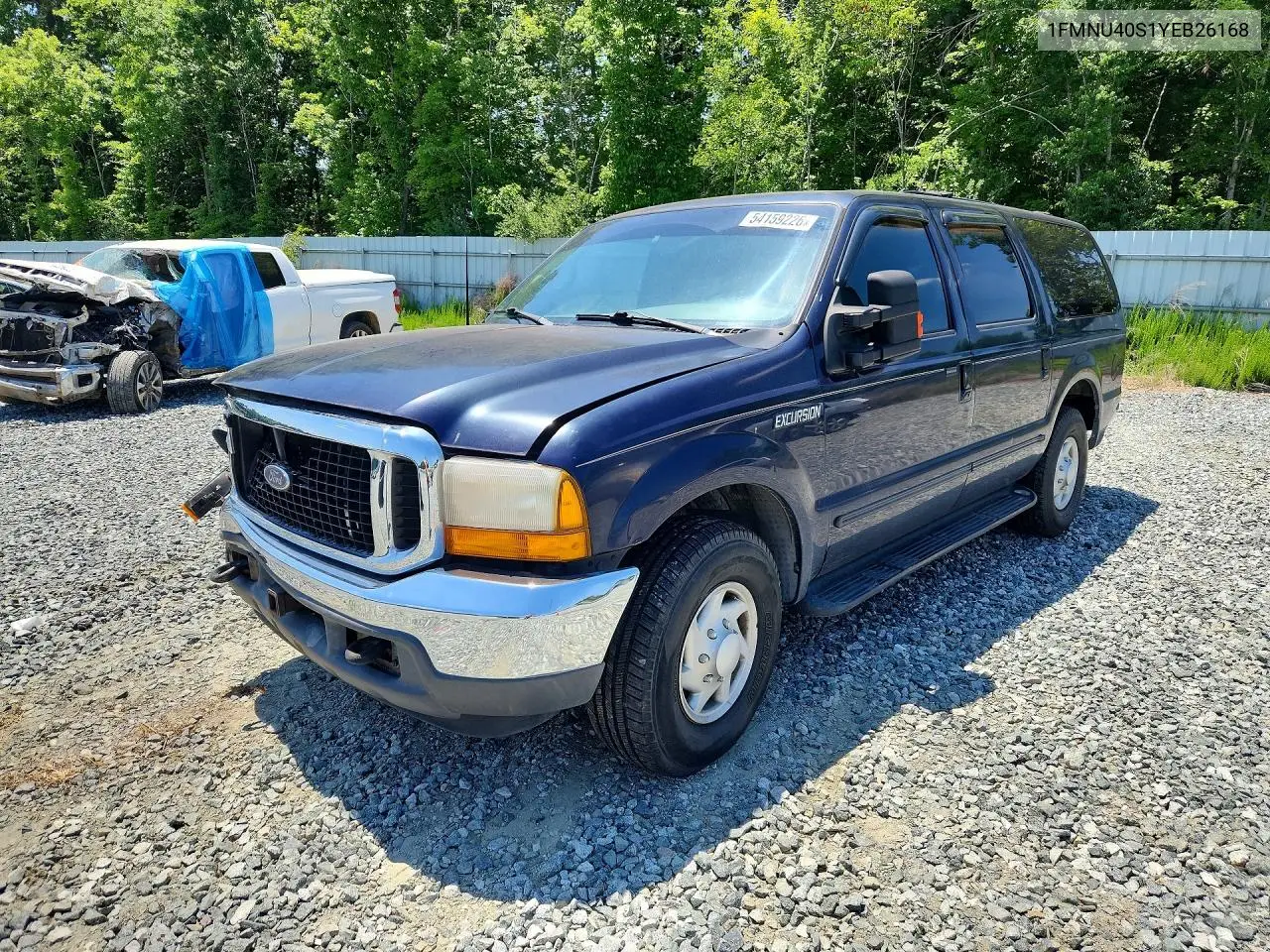 2000 Ford Excursion Xlt VIN: 1FMNU40S1YEB26168 Lot: 54159226