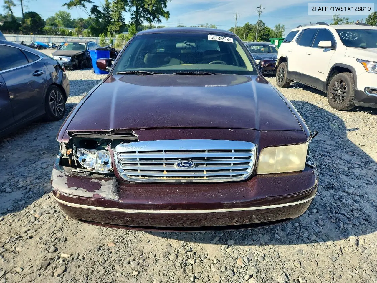 2001 Ford Crown Victoria Police Interceptor VIN: 2FAFP71W81X128819 Lot: 56139876