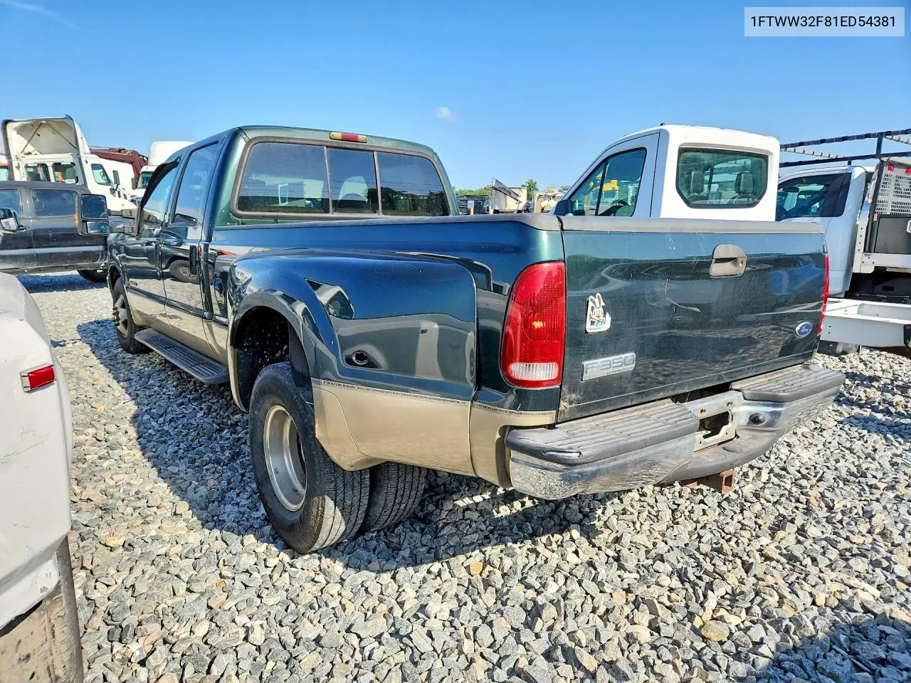 2001 Ford F350 Super Duty VIN: 1FTWW32F81ED54381 Lot: 57872276