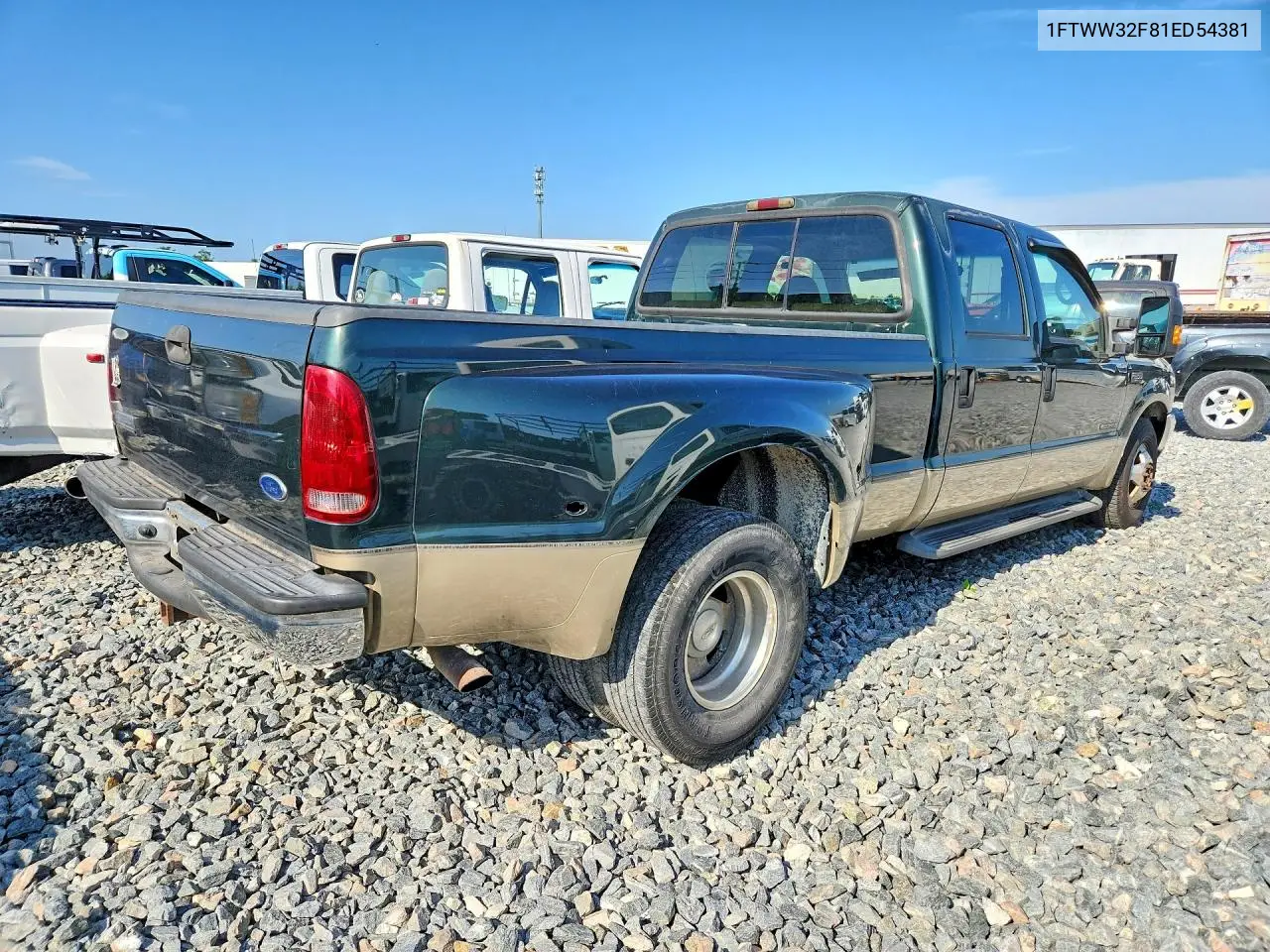 2001 Ford F350 Super Duty VIN: 1FTWW32F81ED54381 Lot: 57872276