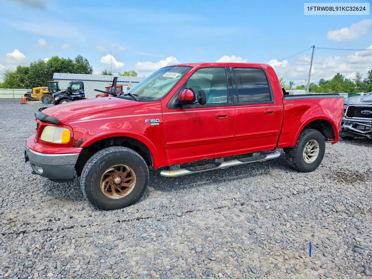 2001 Ford F150 Supercrew VIN: 1FTRW08L91KC32624 Lot: 60335706