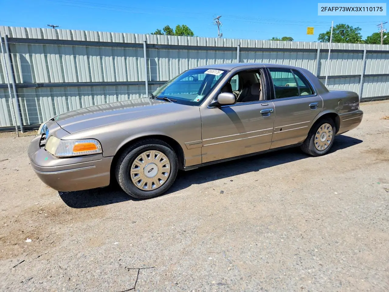 2003 Ford Crown Victoria VIN: 2FAFP73WX3X110175 Lot: 48650176