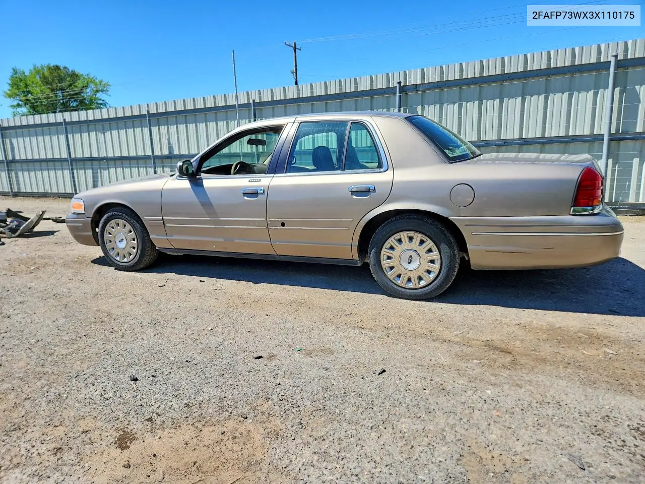 2003 Ford Crown Victoria VIN: 2FAFP73WX3X110175 Lot: 48650176