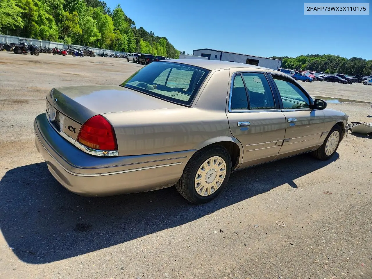 2003 Ford Crown Victoria VIN: 2FAFP73WX3X110175 Lot: 48650176