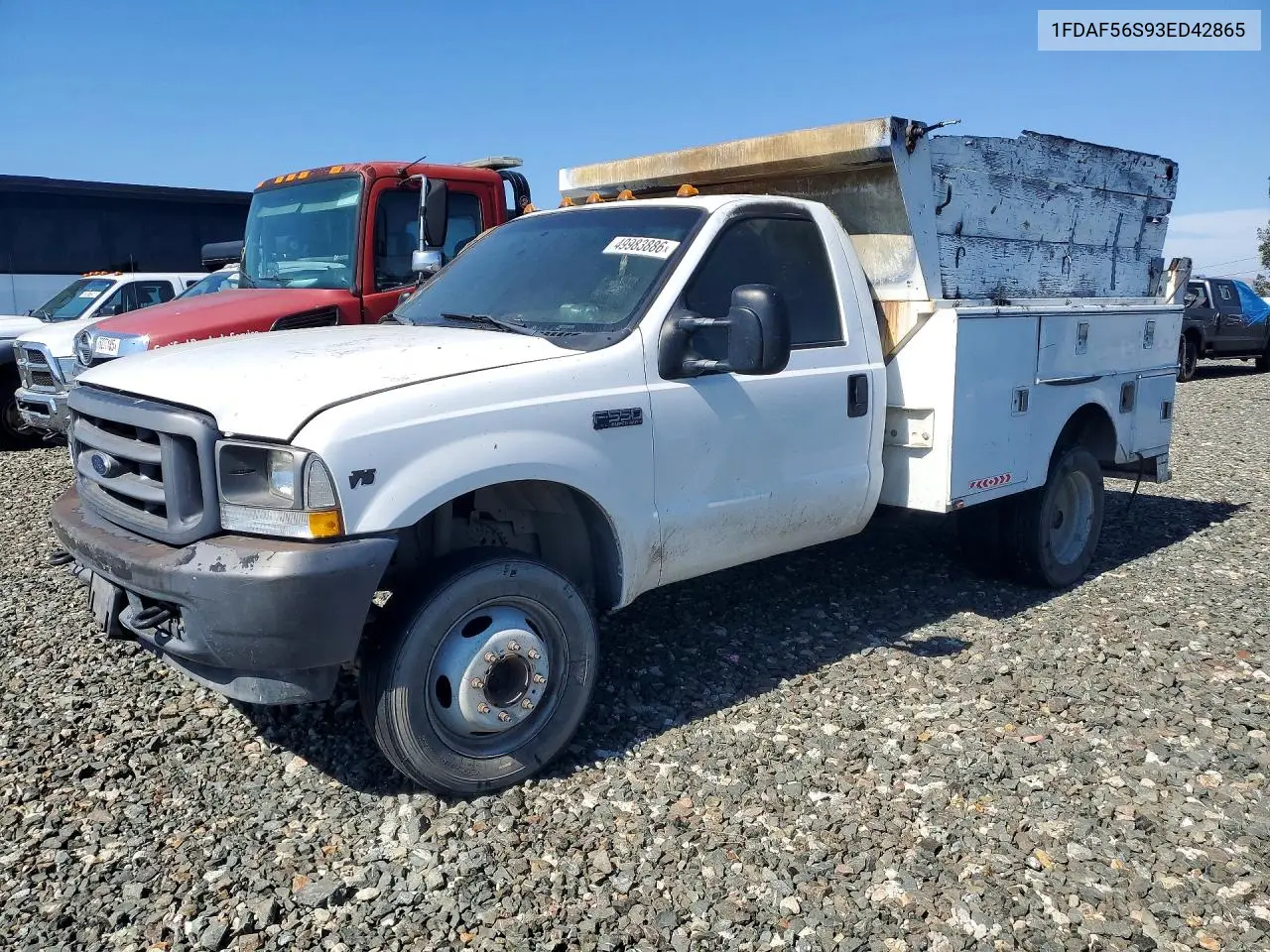 2003 Ford F550 Super Duty VIN: 1FDAF56S93ED42865 Lot: 49983886