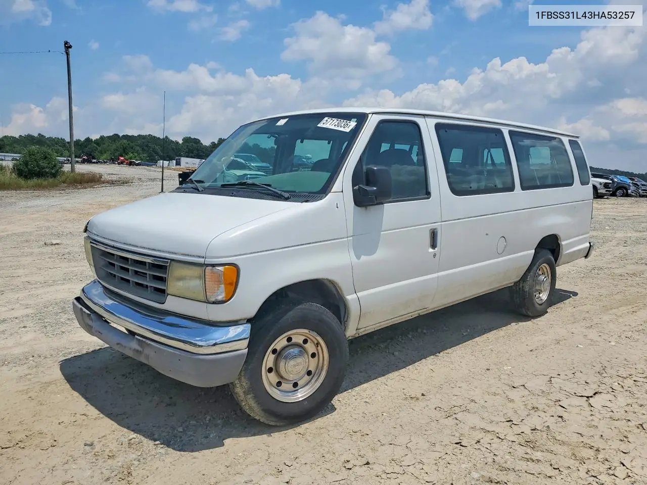 2003 Ford Econoline E350 Super Duty Wagon VIN: 1FBSS31L43HA53257 Lot: 57173036