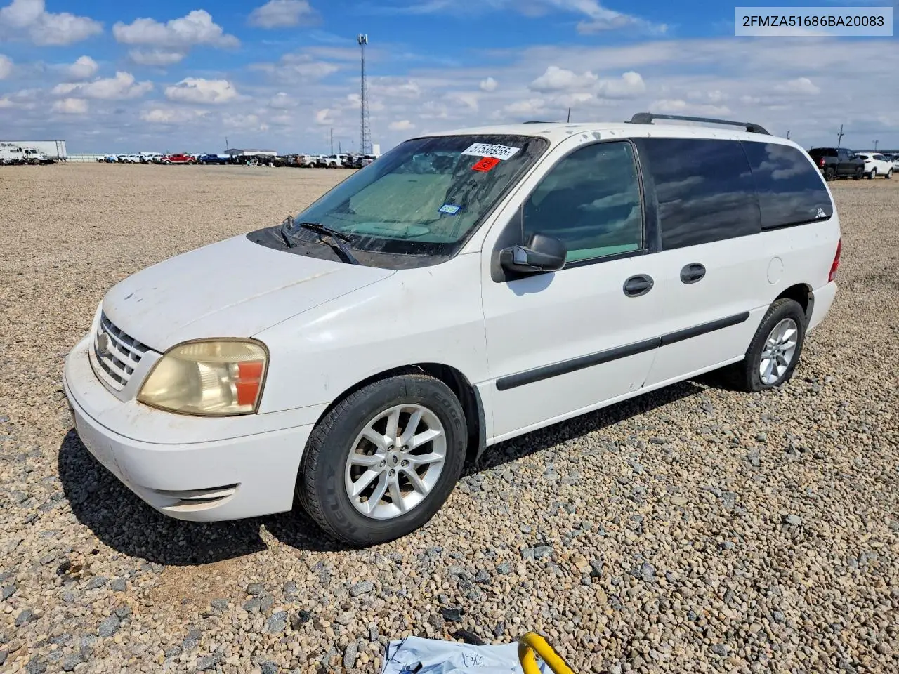 2006 Ford Freestar Se VIN: 2FMZA51686BA20083 Lot: 57536956