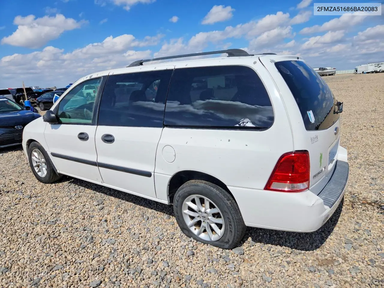 2006 Ford Freestar Se VIN: 2FMZA51686BA20083 Lot: 57536956
