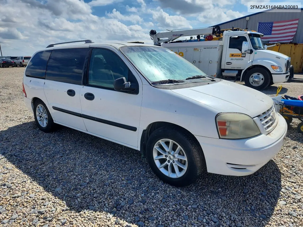 2006 Ford Freestar Se VIN: 2FMZA51686BA20083 Lot: 57536956