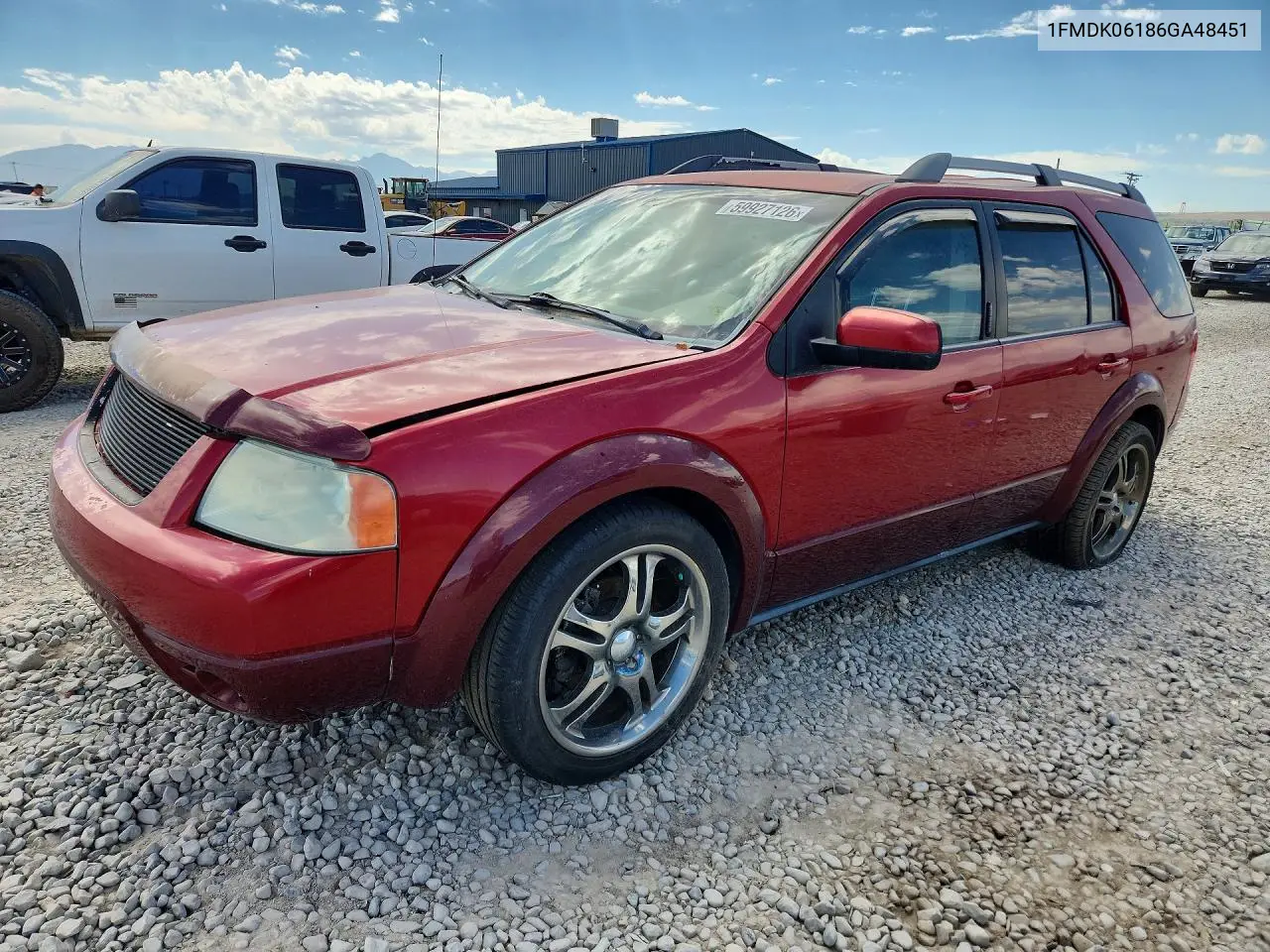 2006 Ford Freestyle Limited VIN: 1FMDK06186GA48451 Lot: 59927126