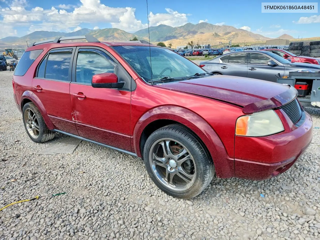 2006 Ford Freestyle Limited VIN: 1FMDK06186GA48451 Lot: 59927126