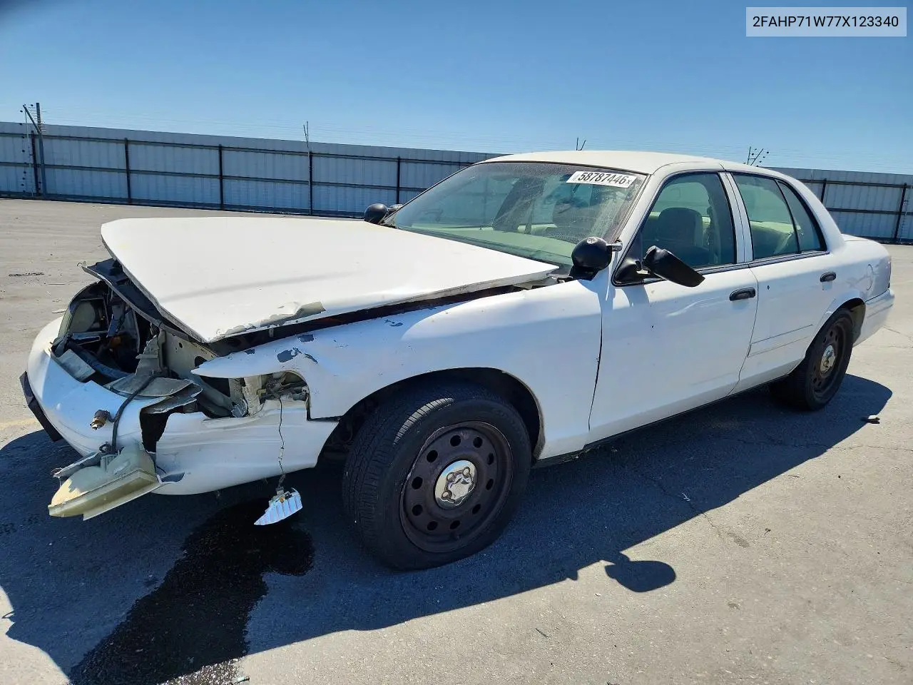 2007 Ford Crown Victoria Police Interceptor VIN: 2FAHP71W77X123340 Lot: 58787446