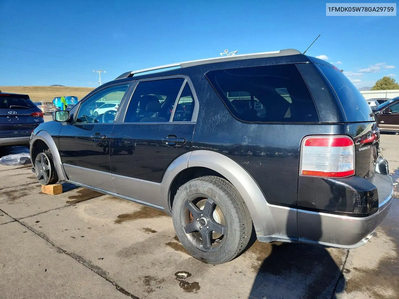 2008 Ford Taurus X Sel VIN: 1FMDK05W78GA29759 Lot: 47832906