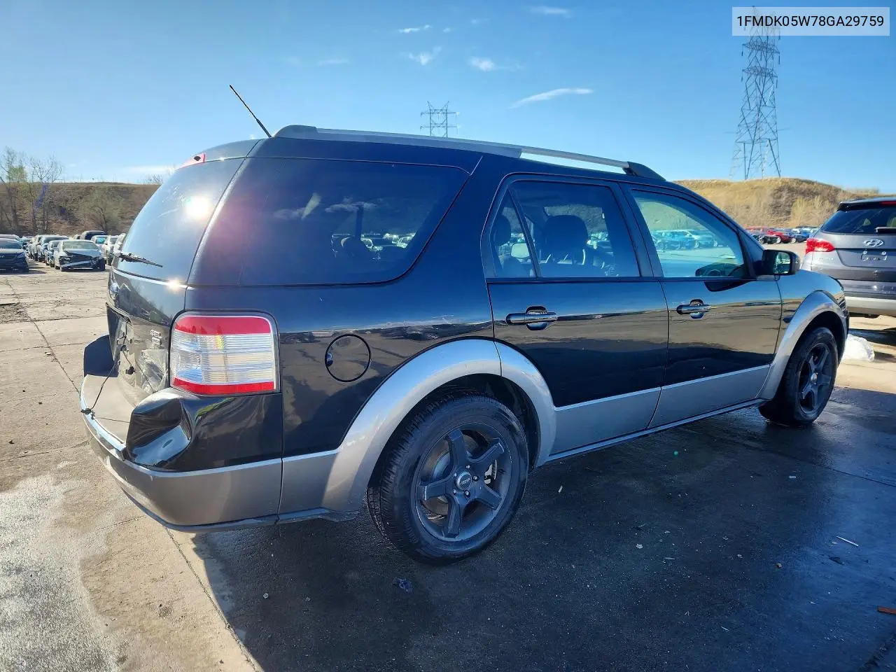 2008 Ford Taurus X Sel VIN: 1FMDK05W78GA29759 Lot: 47832906