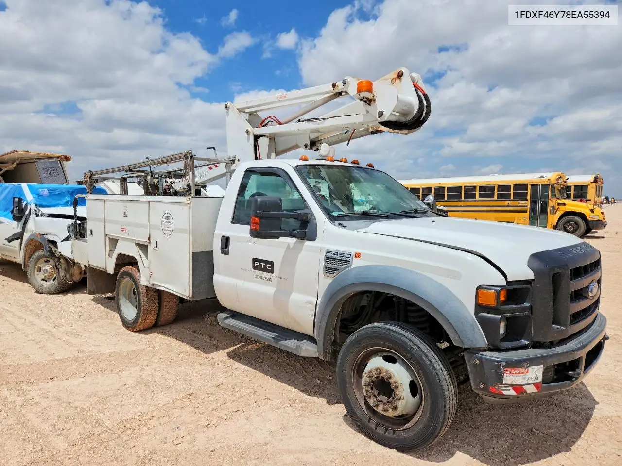 2008 Ford F450 Super Duty Cable Placer Bucket Truck VIN: 1FDXF46Y78EA55394 Lot: 55802736