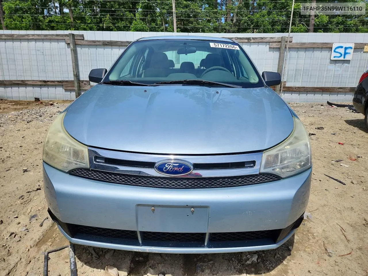 2009 Ford Focus Se VIN: 1FAHP35N99W116110 Lot: 57172266