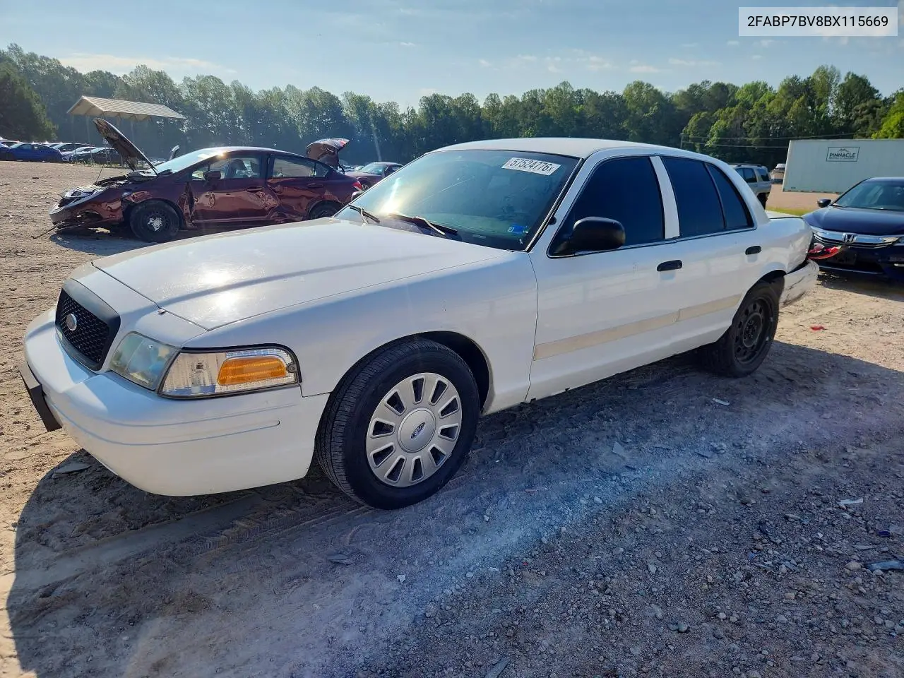 2011 Ford Crown Victoria Police Interceptor VIN: 2FABP7BV8BX115669 Lot: 57524776
