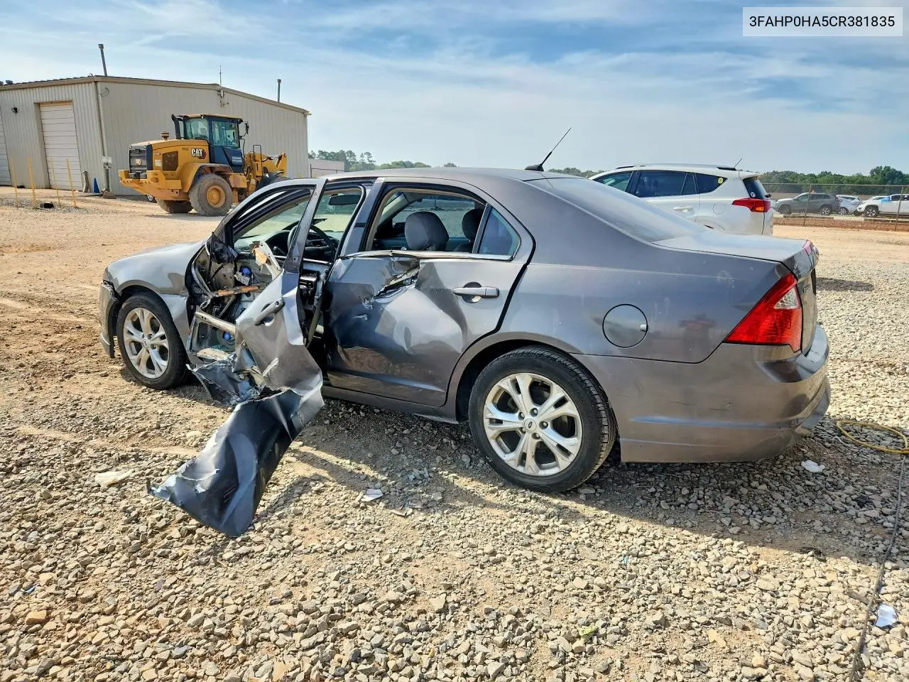 2012 Ford Fusion Se VIN: 3FAHP0HA5CR381835 Lot: 57168066