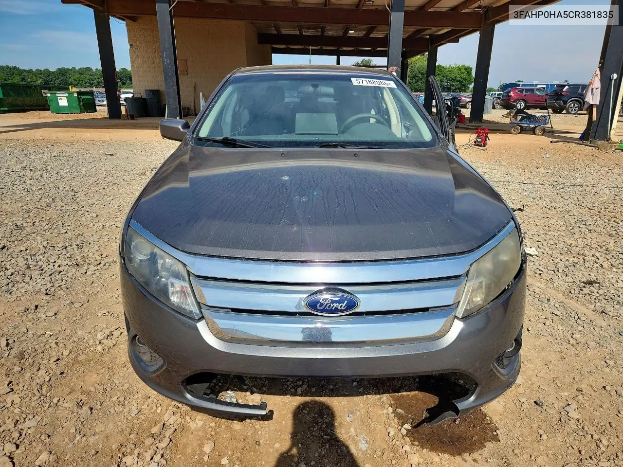 2012 Ford Fusion Se VIN: 3FAHP0HA5CR381835 Lot: 57168066