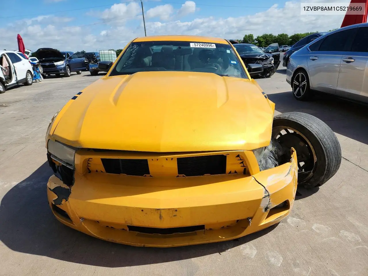 2012 Ford Mustang VIN: 1ZVBP8AM1C5219669 Lot: 57240996