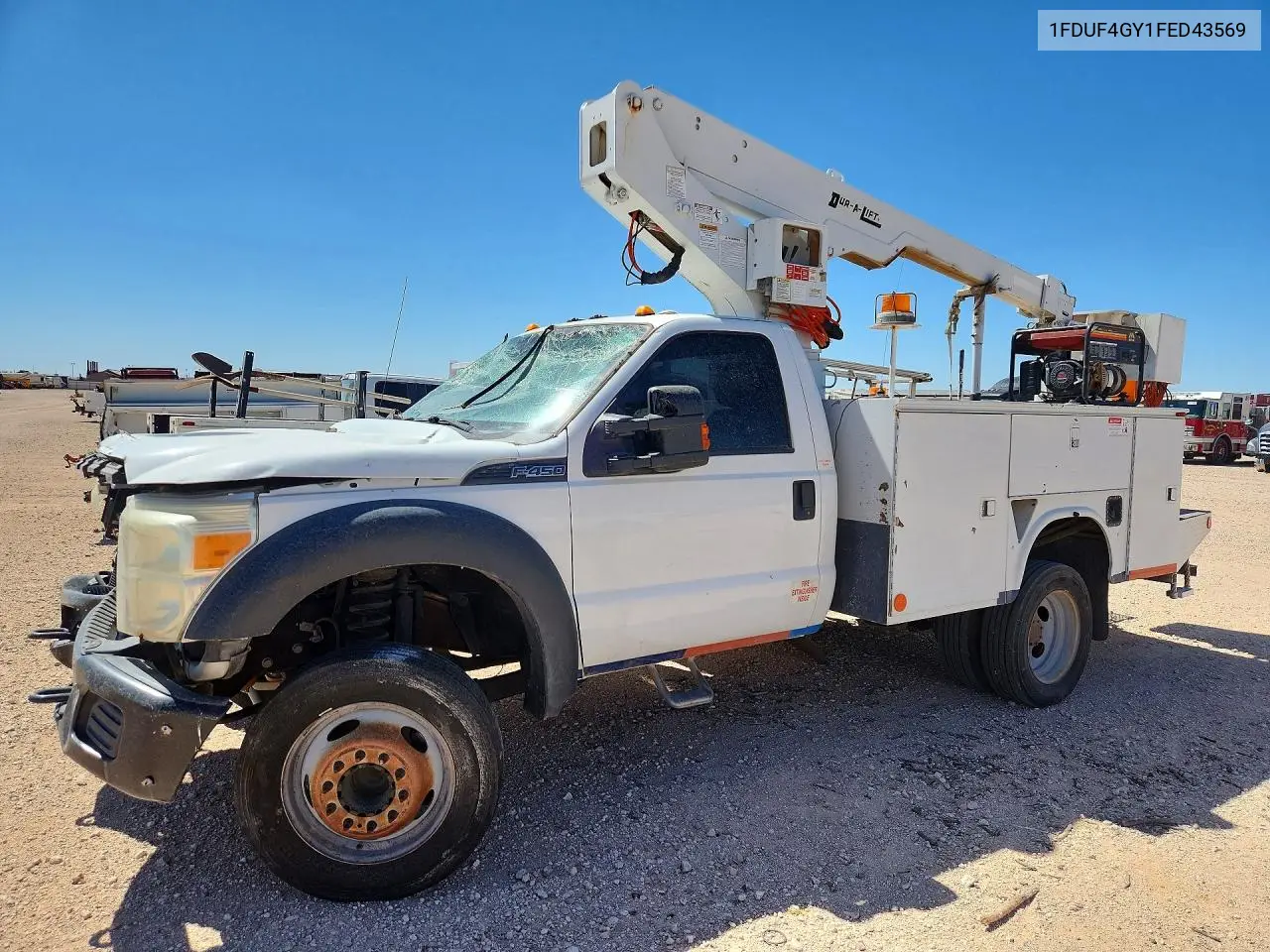 2015 Ford F-450 Sd Bucket Truck ** Cln Title * Pri Fleet ** VIN: 1FDUF4GY1FED43569 Lot: 58147726