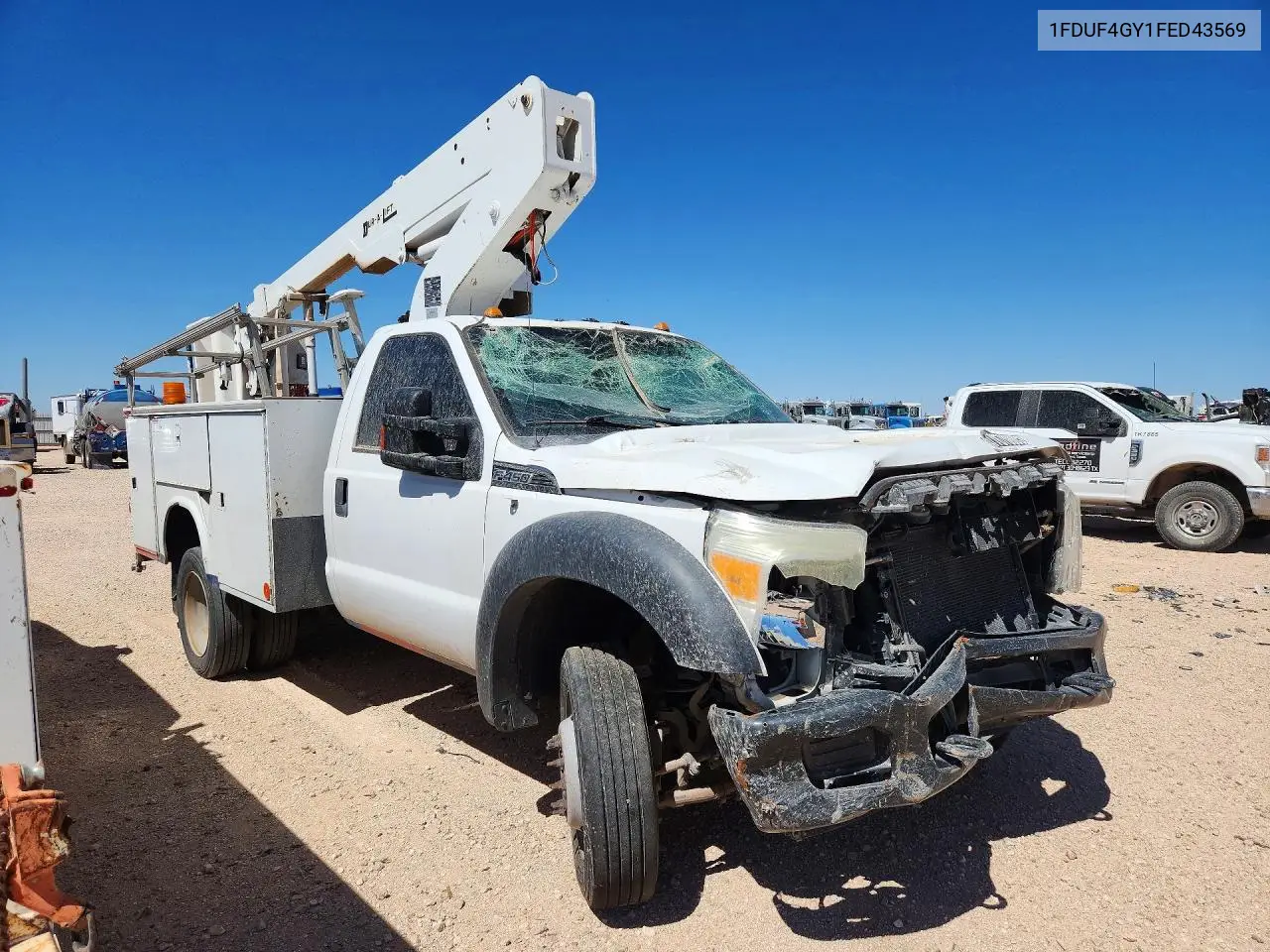2015 Ford F-450 Sd Bucket Truck ** Cln Title * Pri Fleet ** VIN: 1FDUF4GY1FED43569 Lot: 58147726