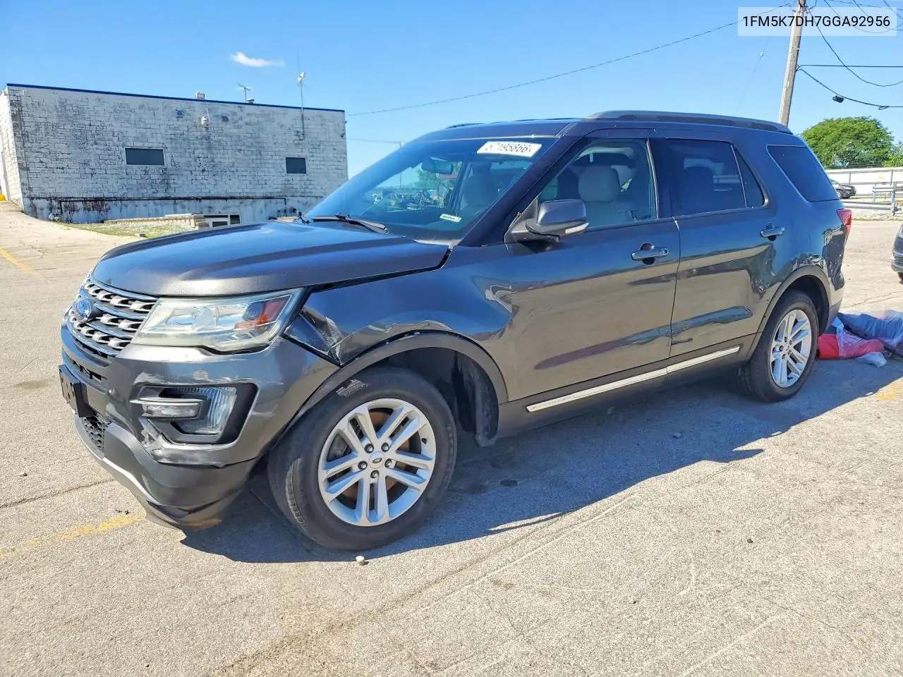 2016 Ford Explorer Xlt VIN: 1FM5K7DH7GGA92956 Lot: 57195866