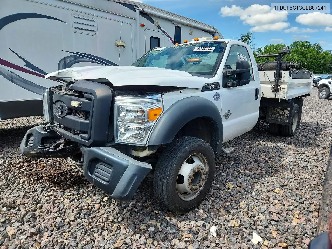 2016 Ford F550 Super Duty Dump Truck VIN: 1FDUF5GT3GEB87241 Lot: 58295036