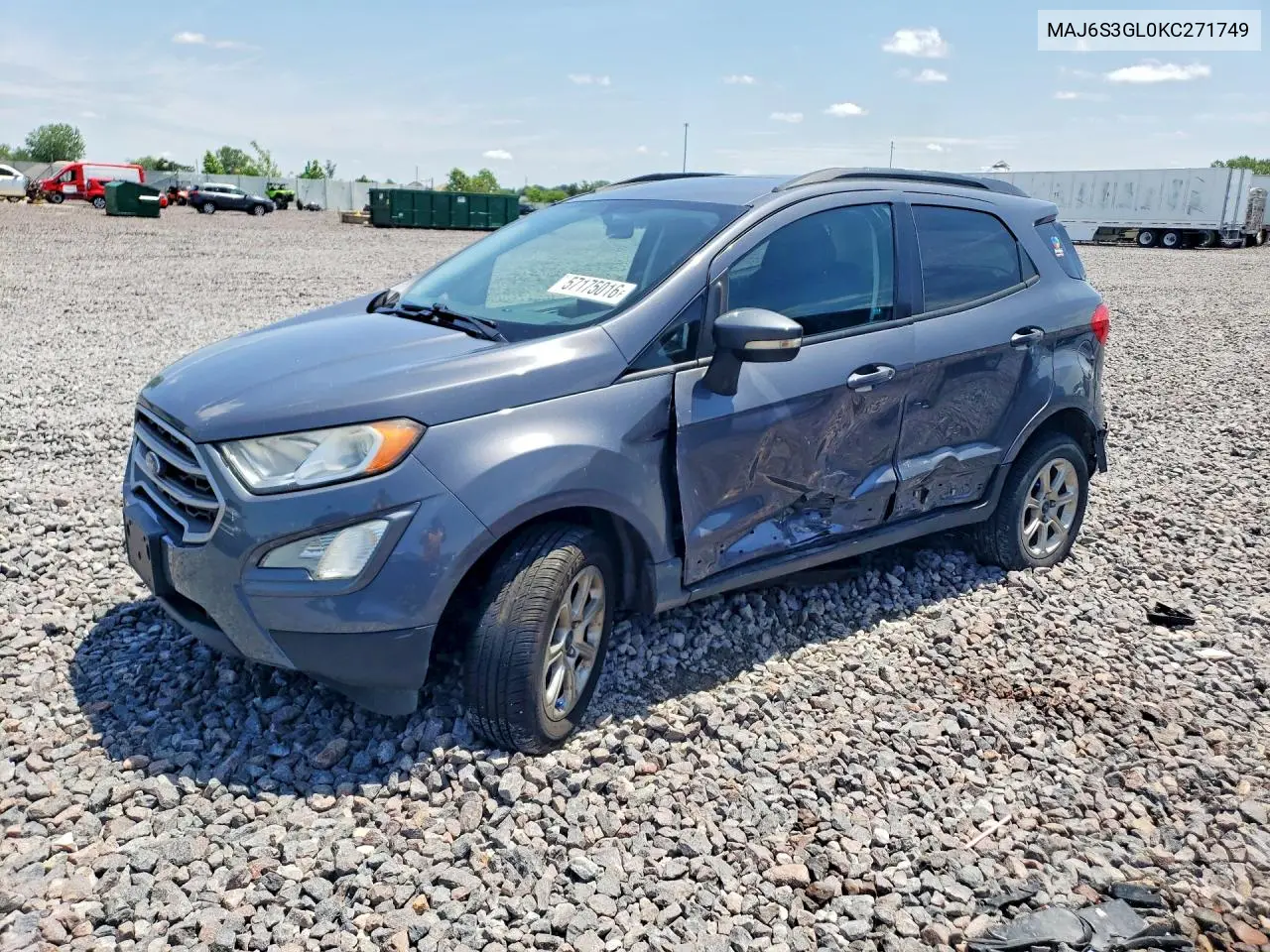 2019 Ford Ecosport Se VIN: MAJ6S3GL0KC271749 Lot: 57175016