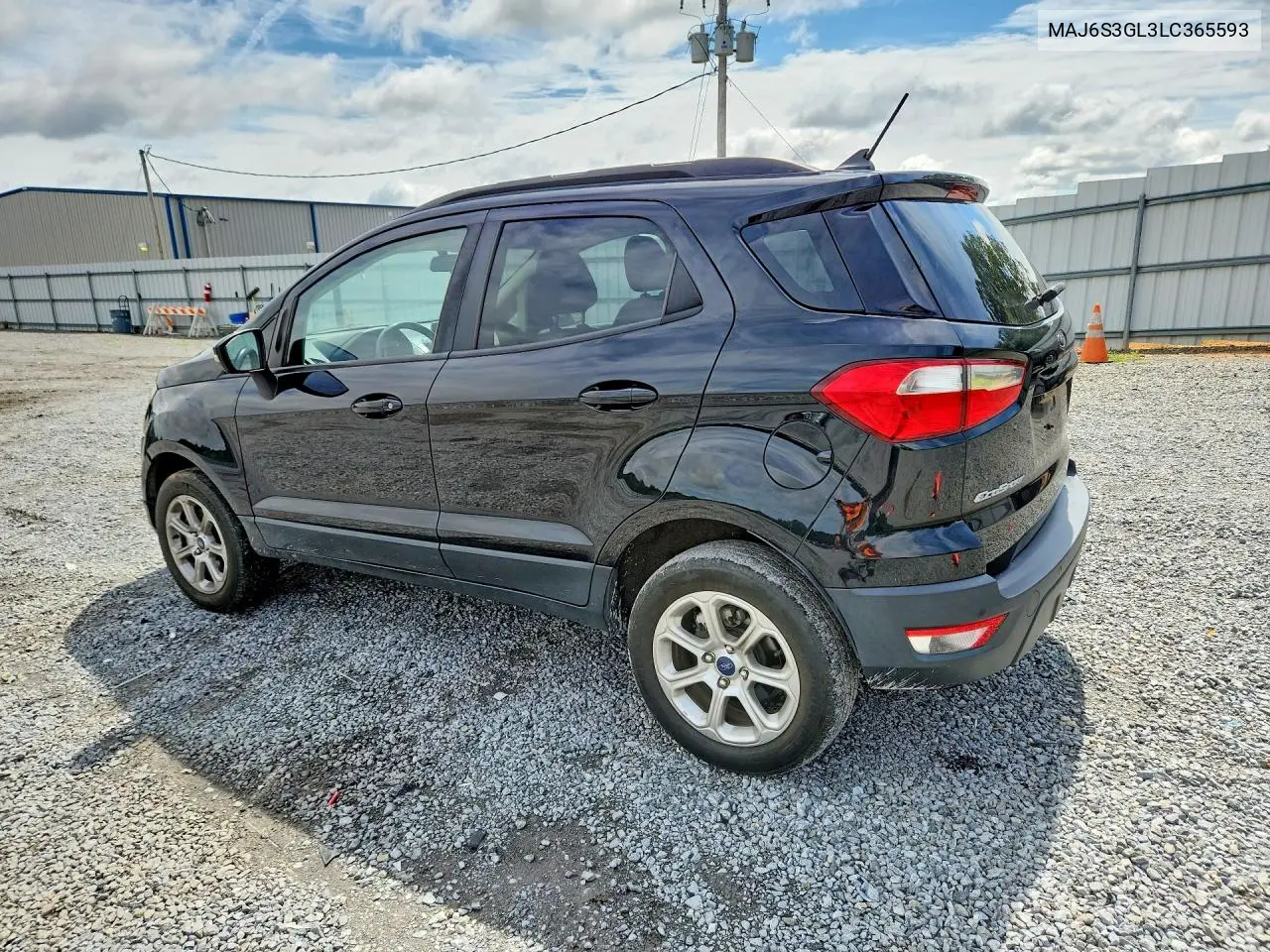 2020 Ford Ecosport Se VIN: MAJ6S3GL3LC365593 Lot: 57328606