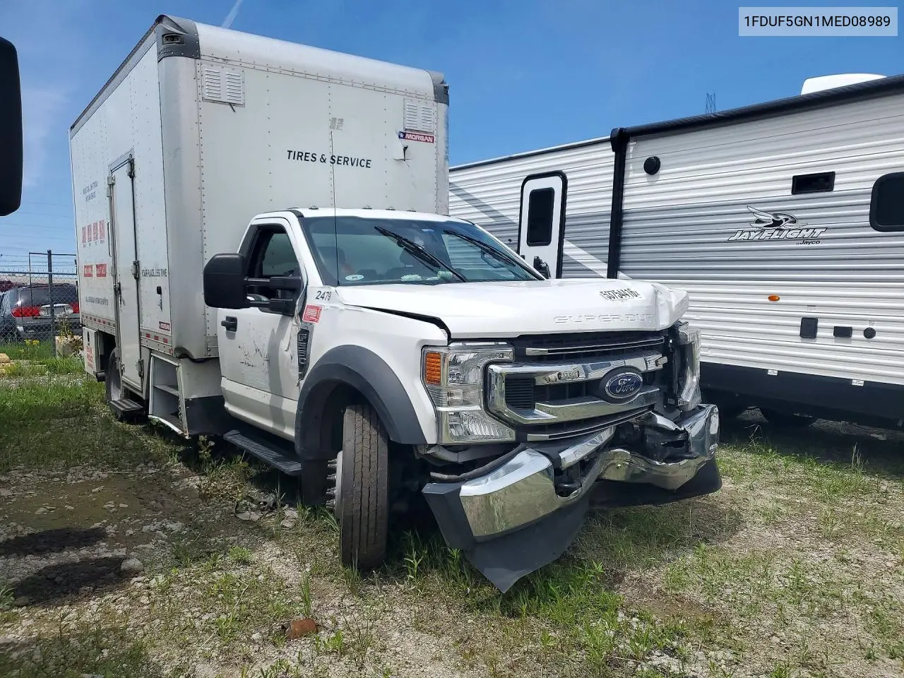 2021 Ford F550 Super Duty Box Truck VIN: 1FDUF5GN1MED08989 Lot: 53754416