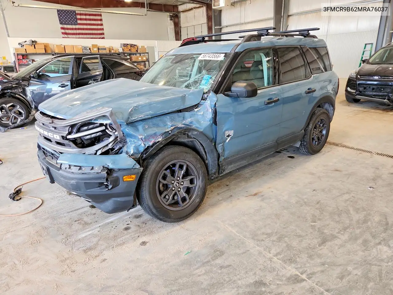 2021 Ford Bronco Sport Big Bend VIN: 3FMCR9B62MRA76037 Lot: 56743566